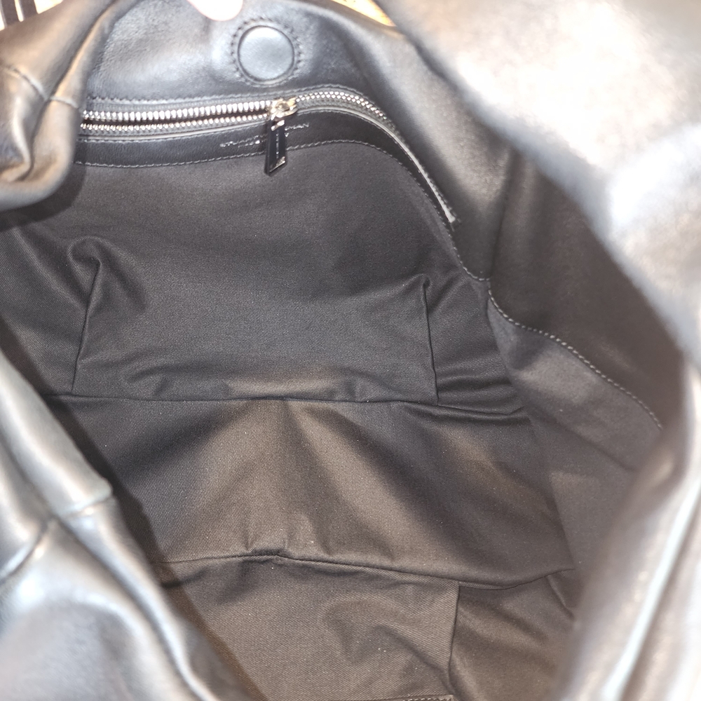 Stuart Weitzman Black Italian Leather Hobo Bag Made In Italy - Picture 8 of 11